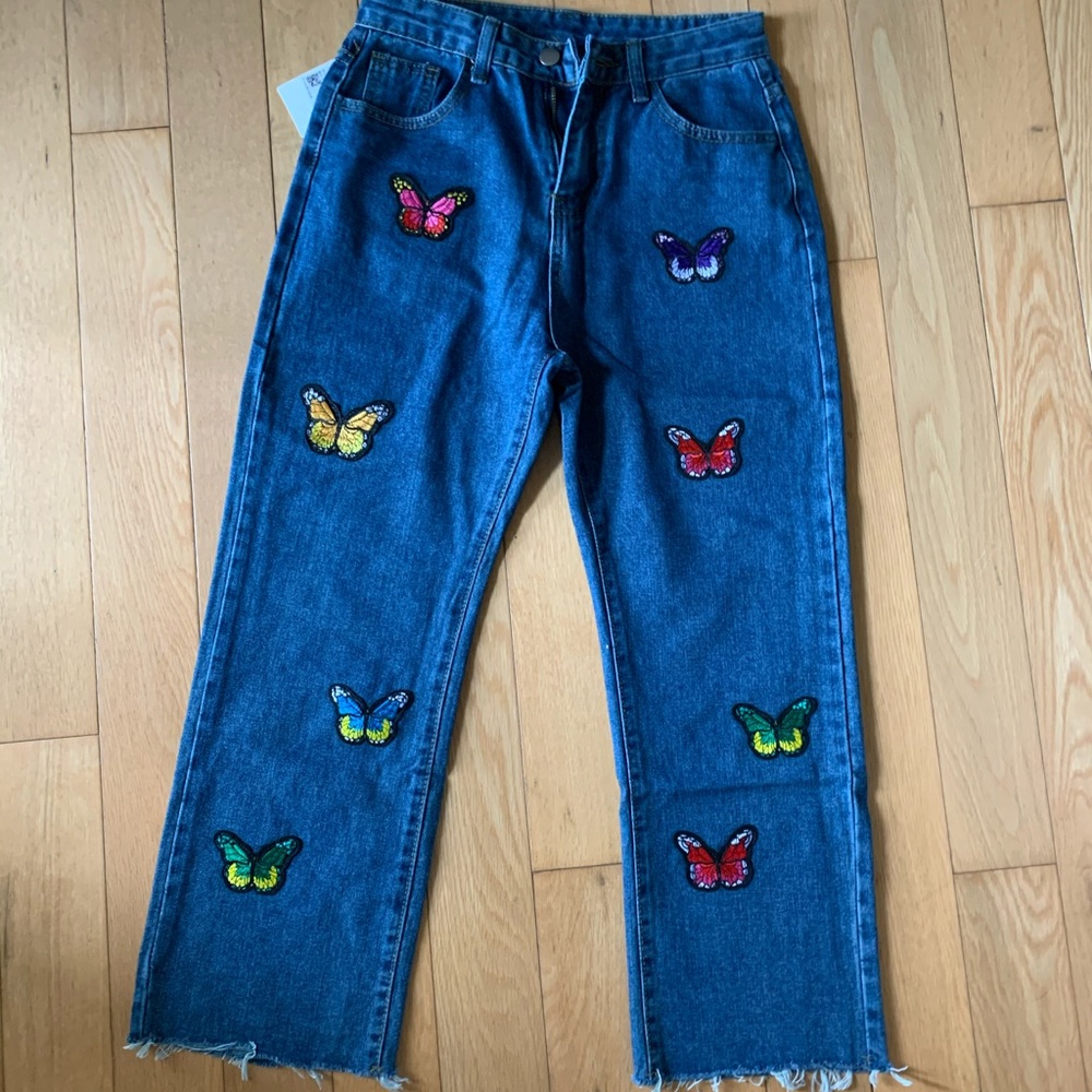butterfly straight leg jeans